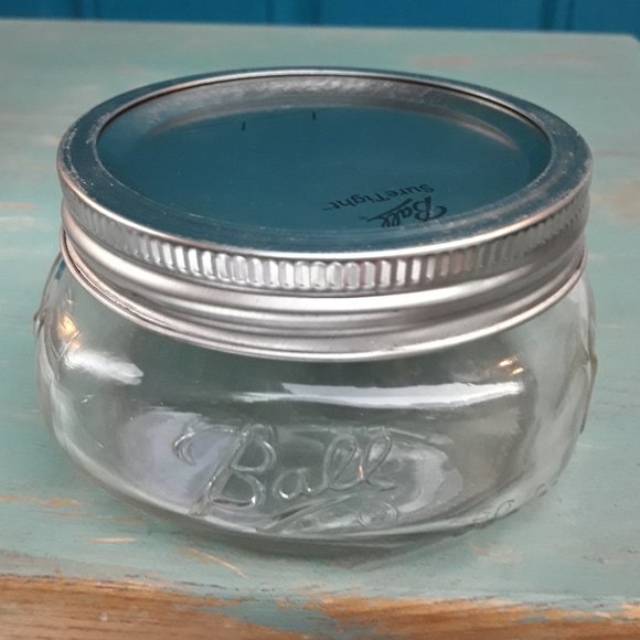 Ball Mason Jar with Lid Glass Jar Wide Low Little Flat Short Mini Cute Storage - Picture 3 of 14